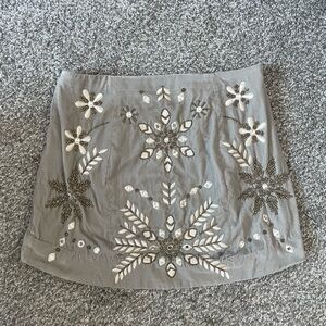 Beaded Snowflake Mini Skirt